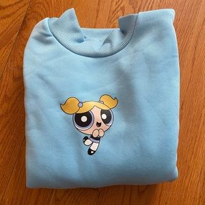 NEW Blue Bubbles Powerpuff Girls Sweatshirt